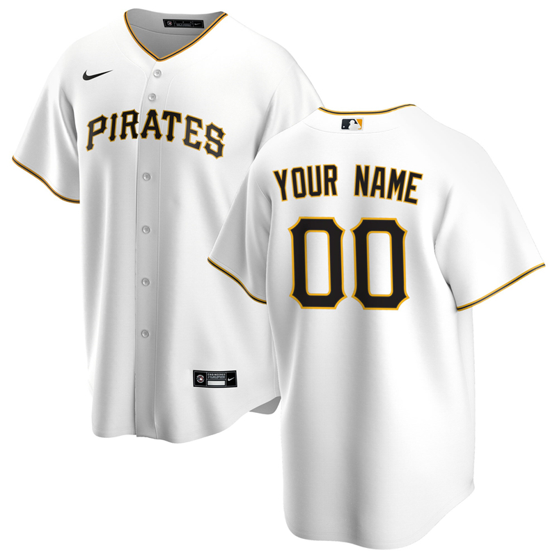 2020 MLB Men Pittsburgh Pirates Nike White Home 2020 Replica Custom Jersey 1